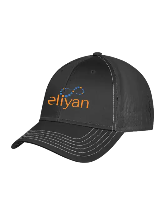 Charcoal Grey Mesh Trucker Cap Snap Back w/Eliyan Logo 