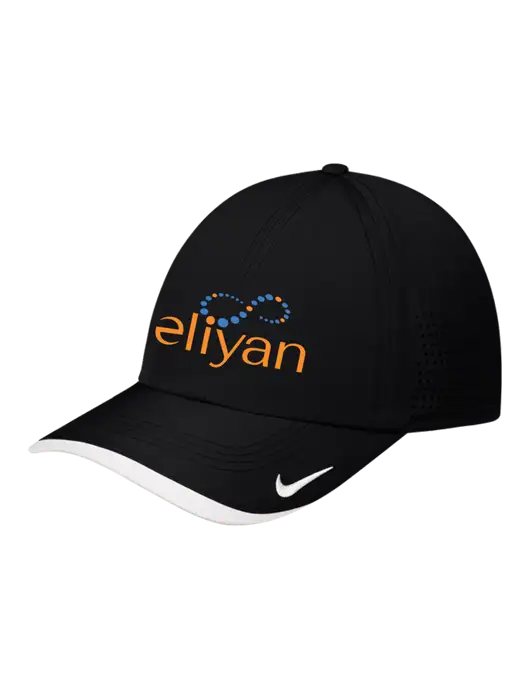 Nike Black/White Dri-FIT Perforated Performance Cap w/Eliyan Logo 