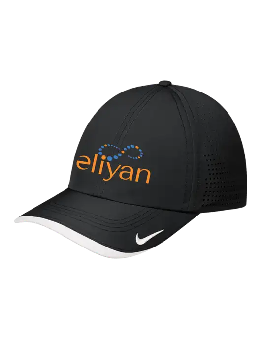Nike Black/White Dri-FIT Perforated Performance Cap w/Eliyan Logo 