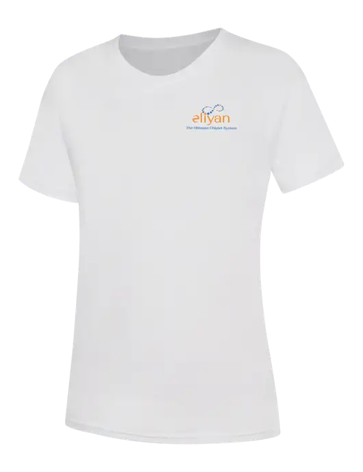 Womens White Core Blend Tee w/Eliyan Logo 