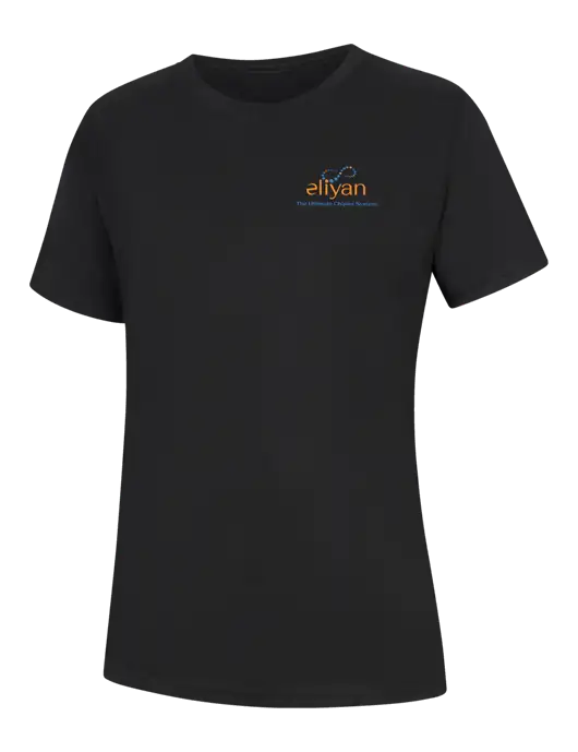 Womens Black Core Blend Tee w/Eliyan Logo 