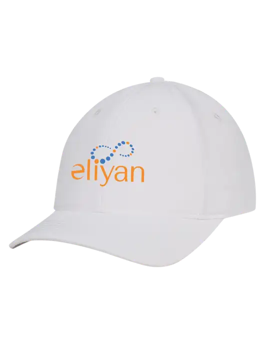 White Nylon Twill Performance Cap w/Eliyan Logo 