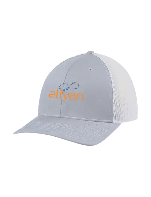 Richardson Adjustable Snapback Original 112 Trucker Cap Light Heather Grey w/White Mesh w/Eliyan Logo 
