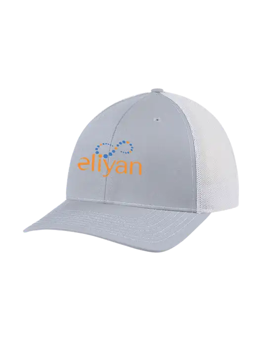 Richardson Adjustable Snapback Original 112 Trucker Cap Light Heather Grey w/White Mesh w/Eliyan Logo 